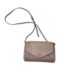Kate Spade Taupe Crossbody Bag Envelope Suede and Leather 6x10"